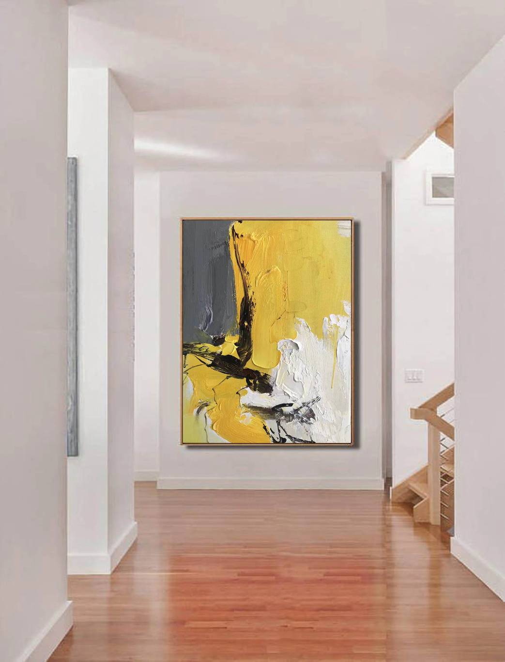Contemporary Grey Abstract Canvas Artwork OY2BI wall art